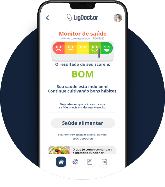 tela monitor de saúde app LigDoctor